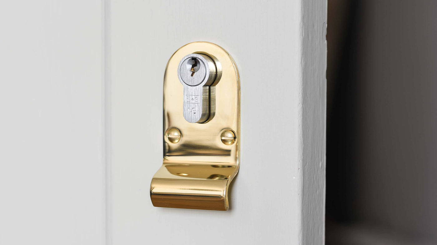 Polished Brass Finish seen on a euro latch
