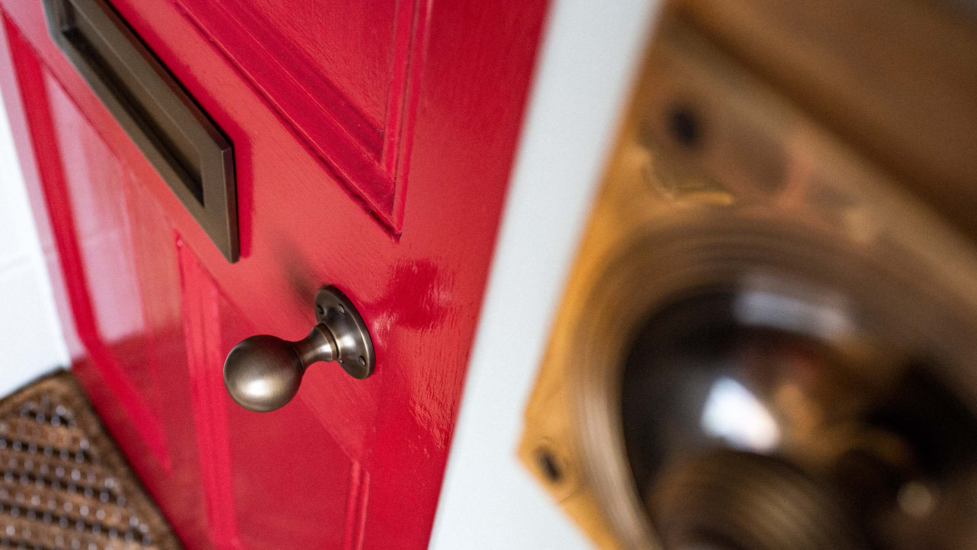 Brass Fittings on Red Front Door