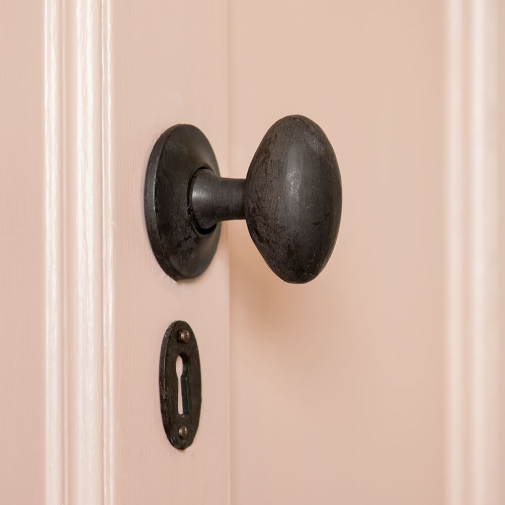Cast Iron Oval Door Knobs, Pewter & Black