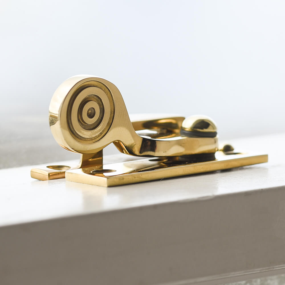 Sash window fastener - Sash window catch - Brass sash fastener