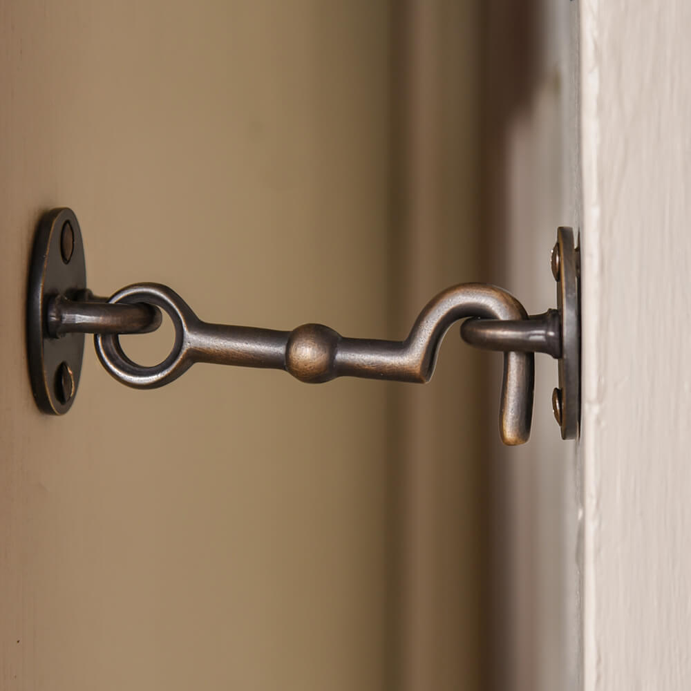 Hook and eye latch Cabin door hook Brass shutter hook