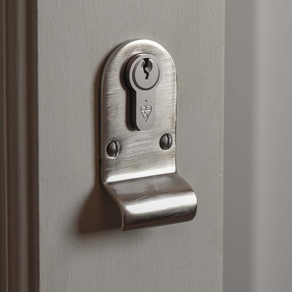 Cylinder latch pull Door pull latch Satin nickel