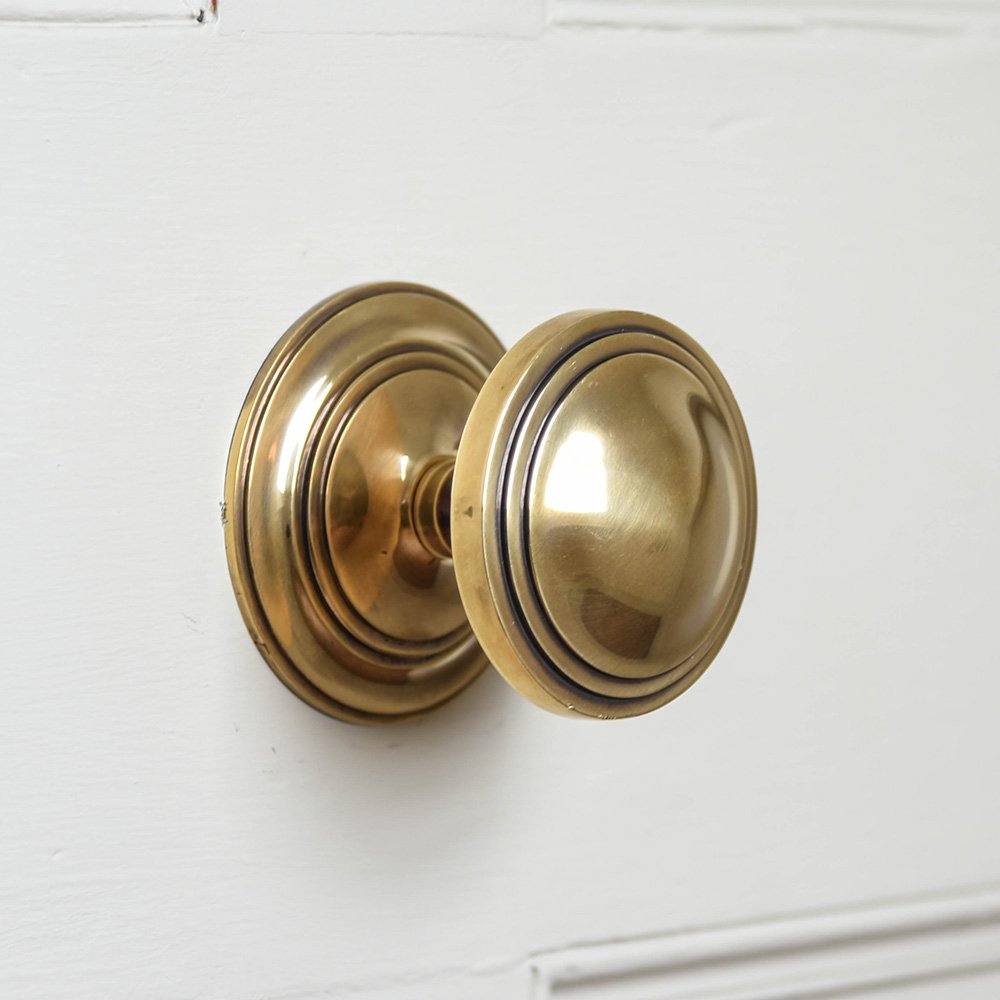 Centre door knob Brass door pull Art deco door pull