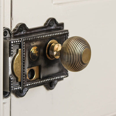 Polished Antique Brass Beehive Door Knobs