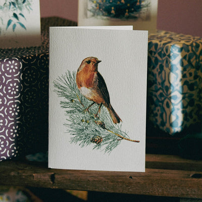 Robin christmas card by elena deshmuk