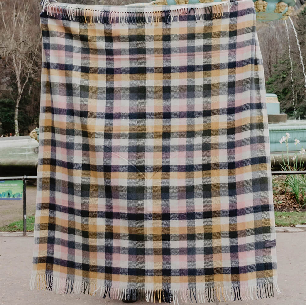 Recycled Wool Blanket - Willow Herringbone Check