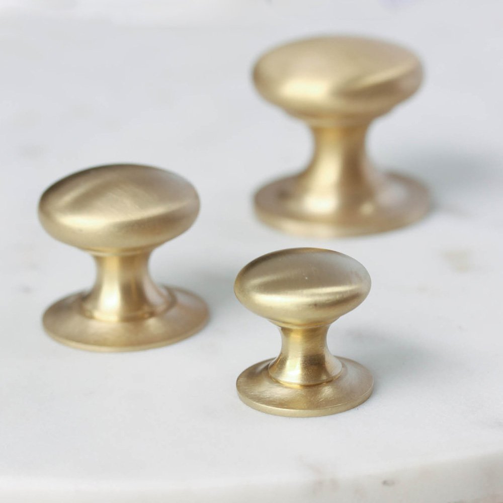 Brushed brass cabinet handles - Satin brass cabinet knobs