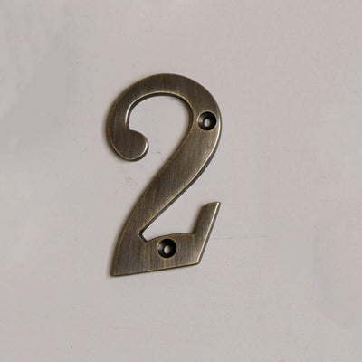Distressed Antique Brass 3 inch House Number 2