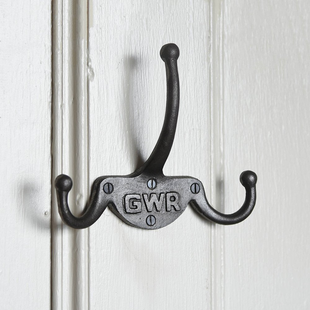 Cast iron coat hook Triple coat hook Vintage cast iron coat hook