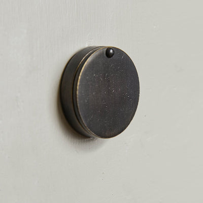 Round Euro Escutcheon with Cover - Distressed Antique Brass.