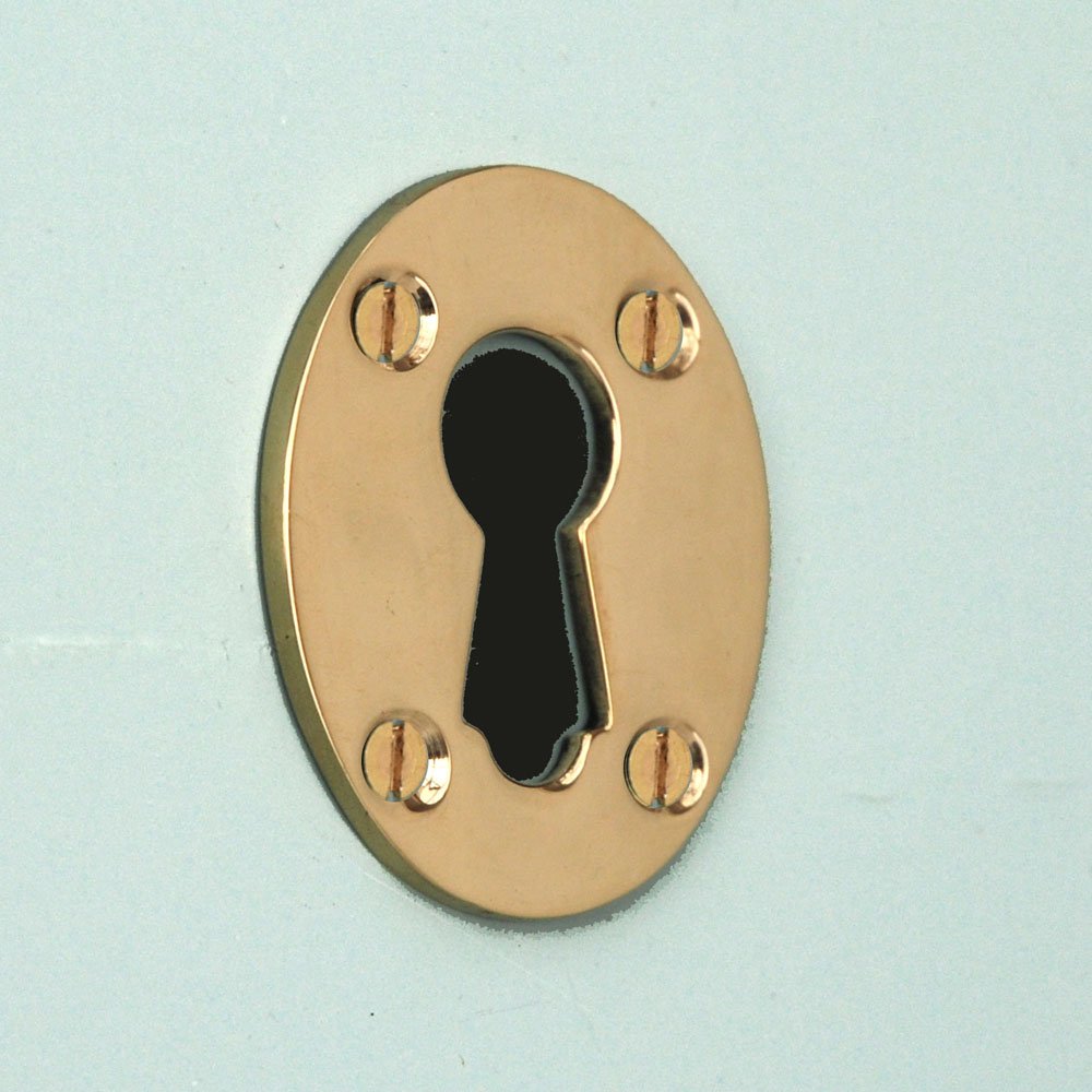 Brass Large Oval Keyhole Escutcheon