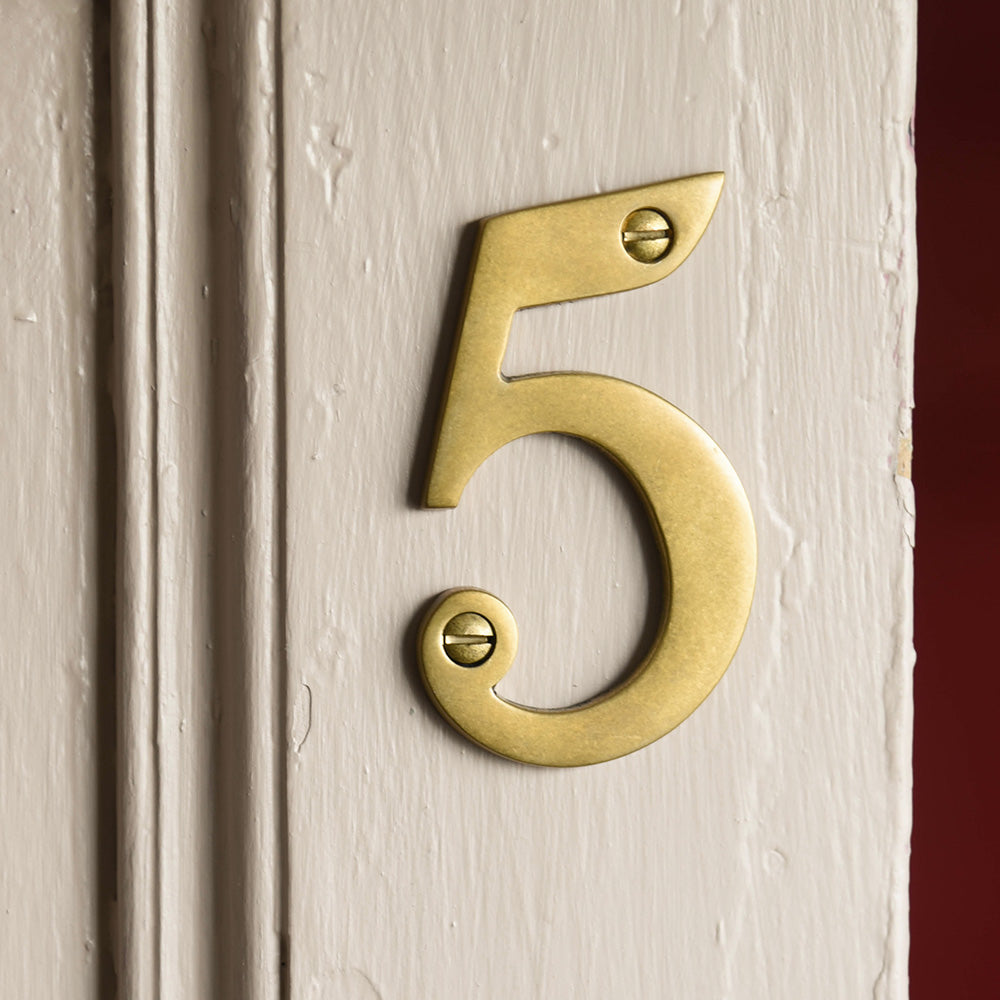 Aged brass house numbers 3 inch door numbers