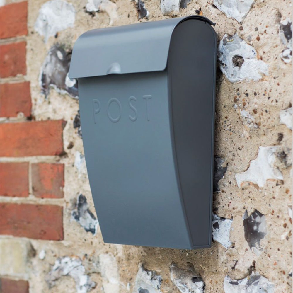Post Box with Lockable Lid - Charcoal