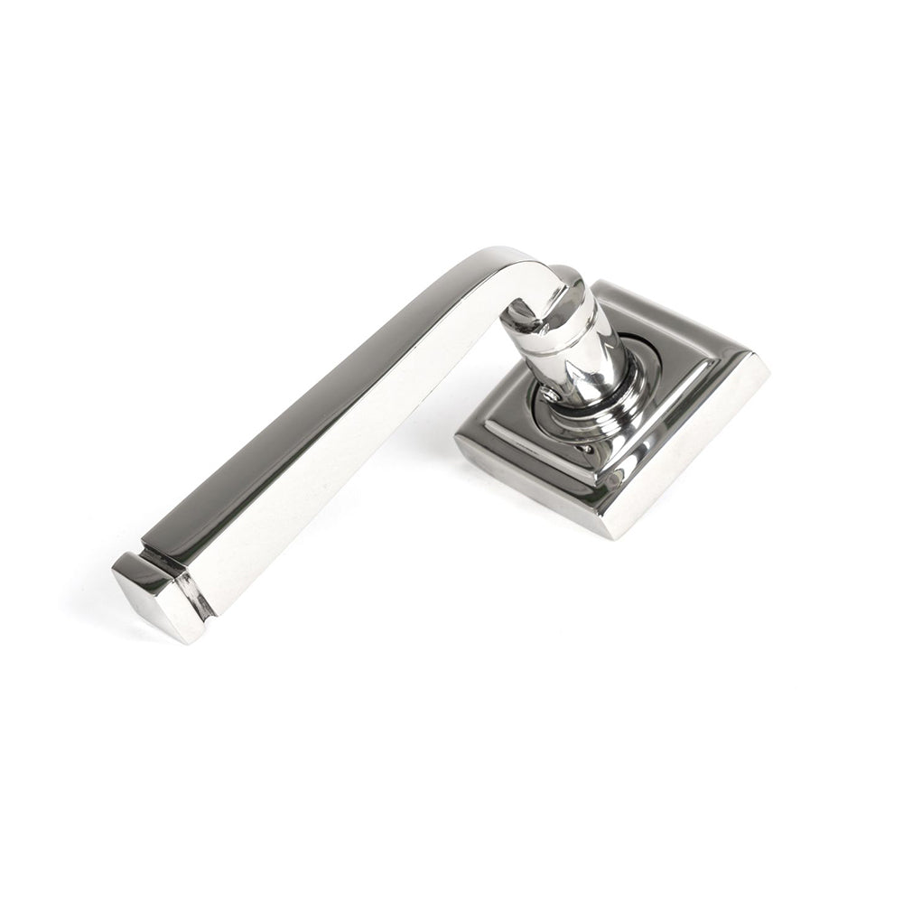 Polished Stainless Steel Avon Lever Handles on Square Rose