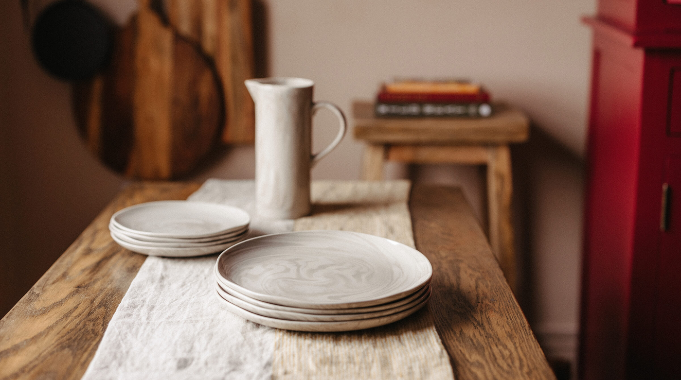 Dining Table with Ceramics and tableware