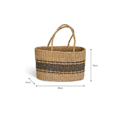 Seagrass Market Basket - Charcoal