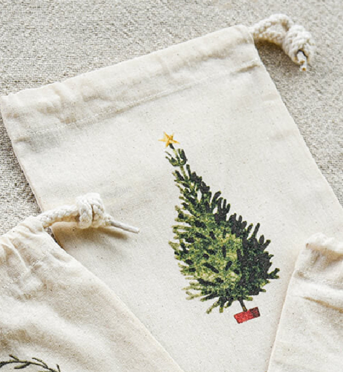 Christmas Drawstring Gift Bag - Mini