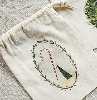 Christmas Drawstring Gift Bag - Mini