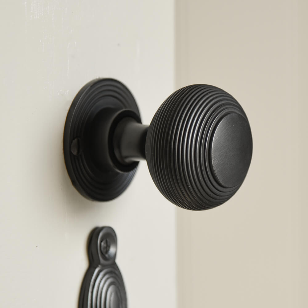 thumbnail image 2 of IRONMONGERYWORLD Cast Iron Beehive Door Knobs – Victorian Style, Antique Copper/Brass/Iron Finish, Rustic Cottage Handles 2 of 5
