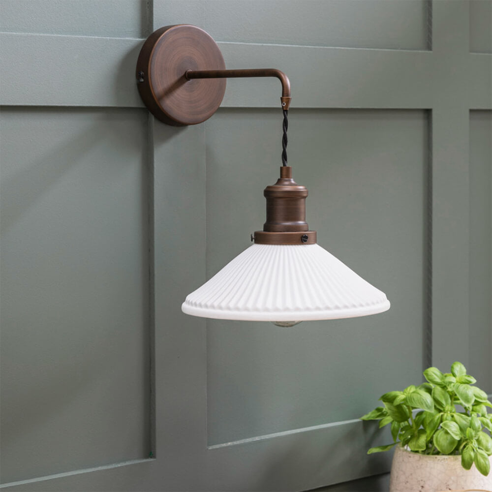 Wall lamp Fluted wall light Ceramic sconce