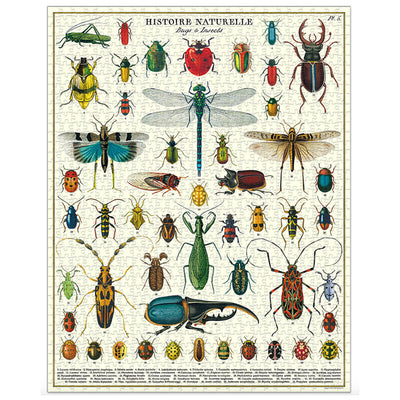 Bugs and Insects puzzle featuring vintage images, here you can see the puzzle completed