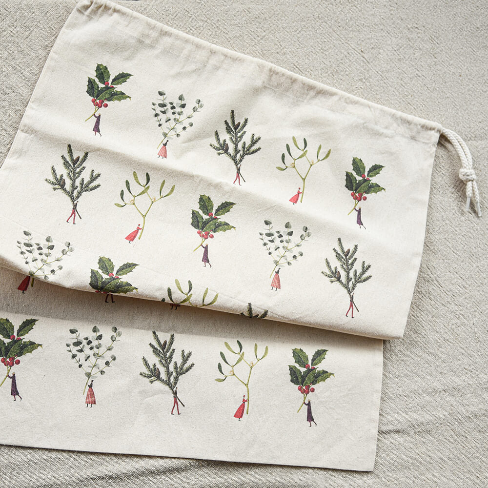 Christmas Drawstring Gift Bag - Large Multi