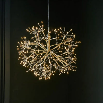 Chandelier with starburst design on a black background