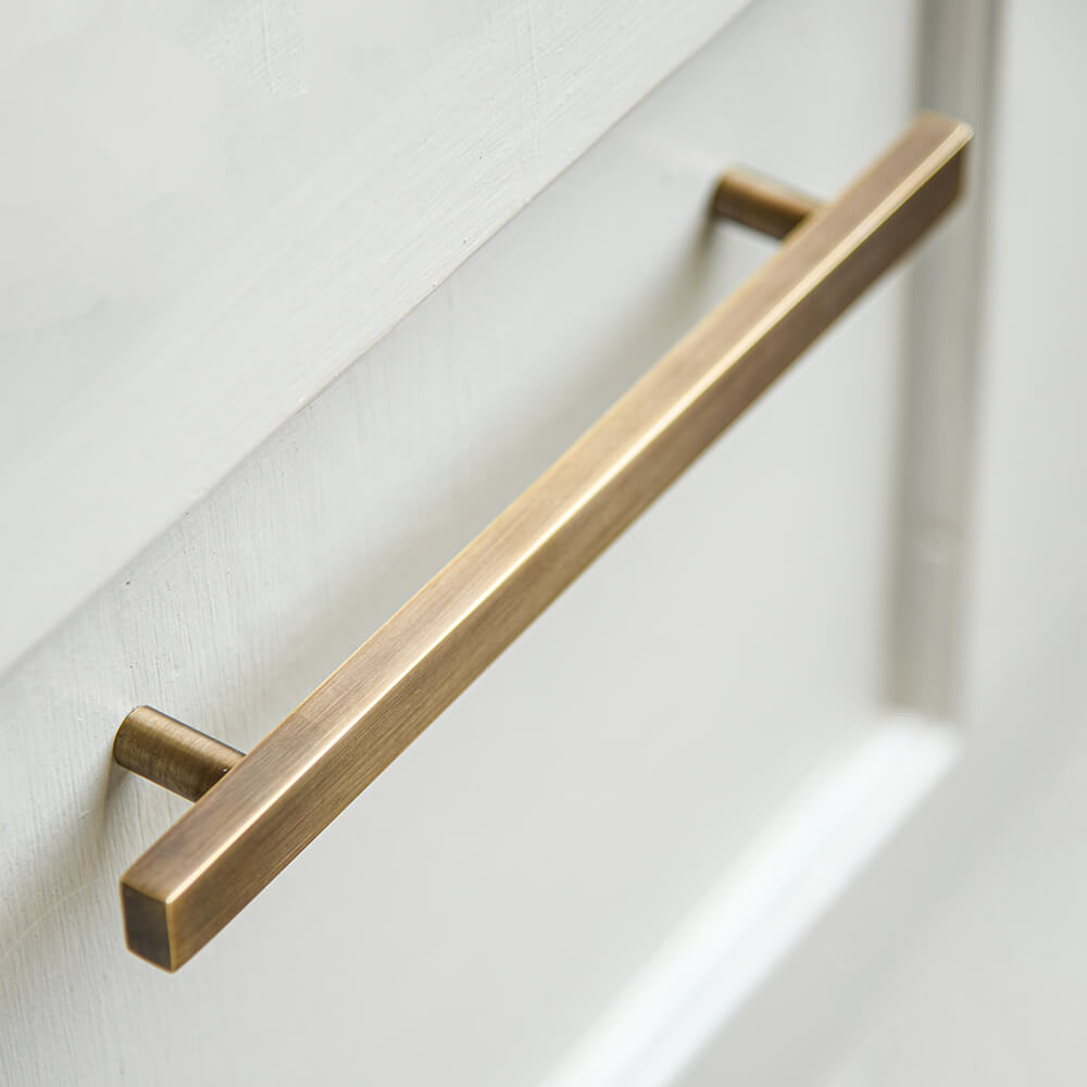 Drawer handles - Antique brass drawer pull - Rectangular pull