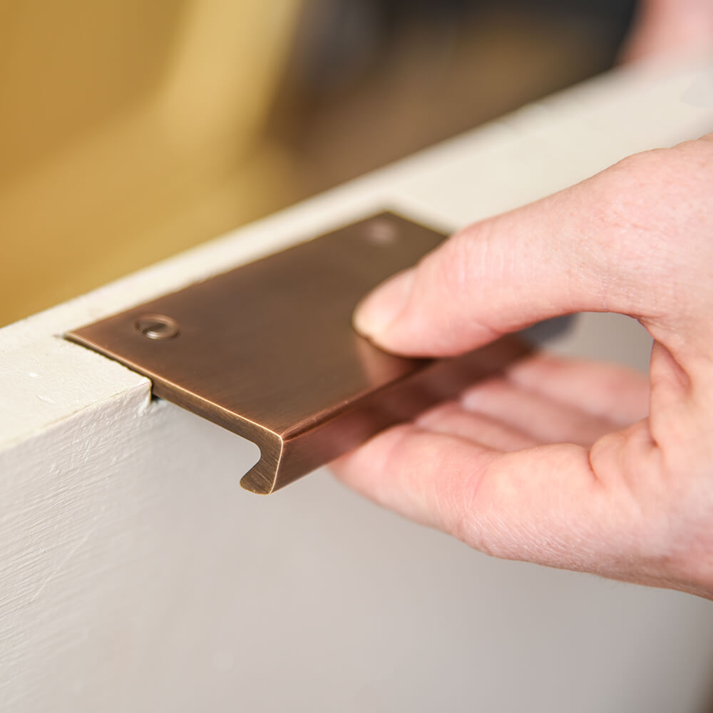Edge pull handle - Cabinet edge pull - Brass edge pull