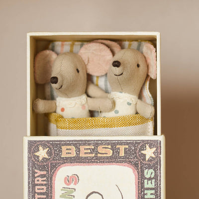 Twin Baby Mice in Matchbox detail