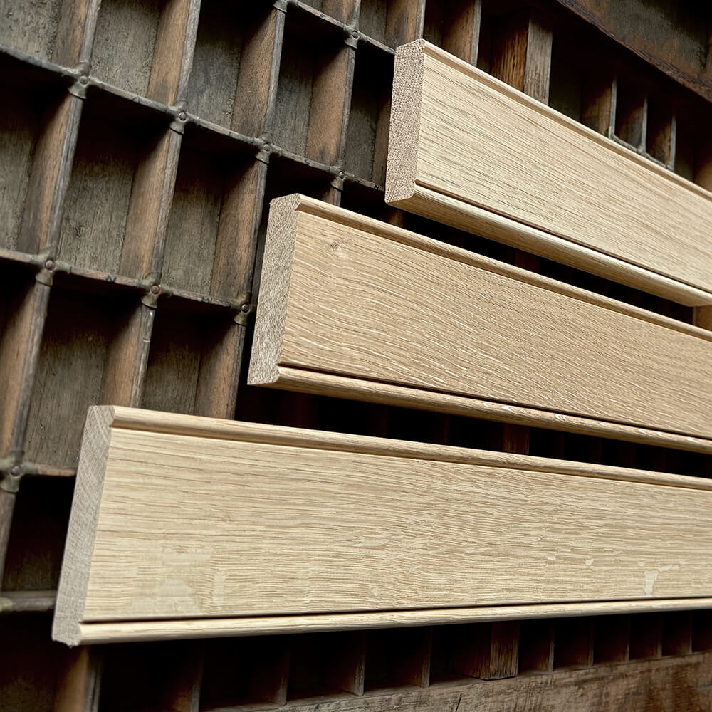 Close-up of wooden slats with a grid pattern