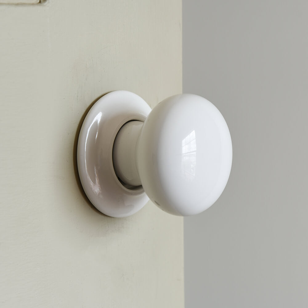 White Door Knobs  White Ceramic Door knobs
