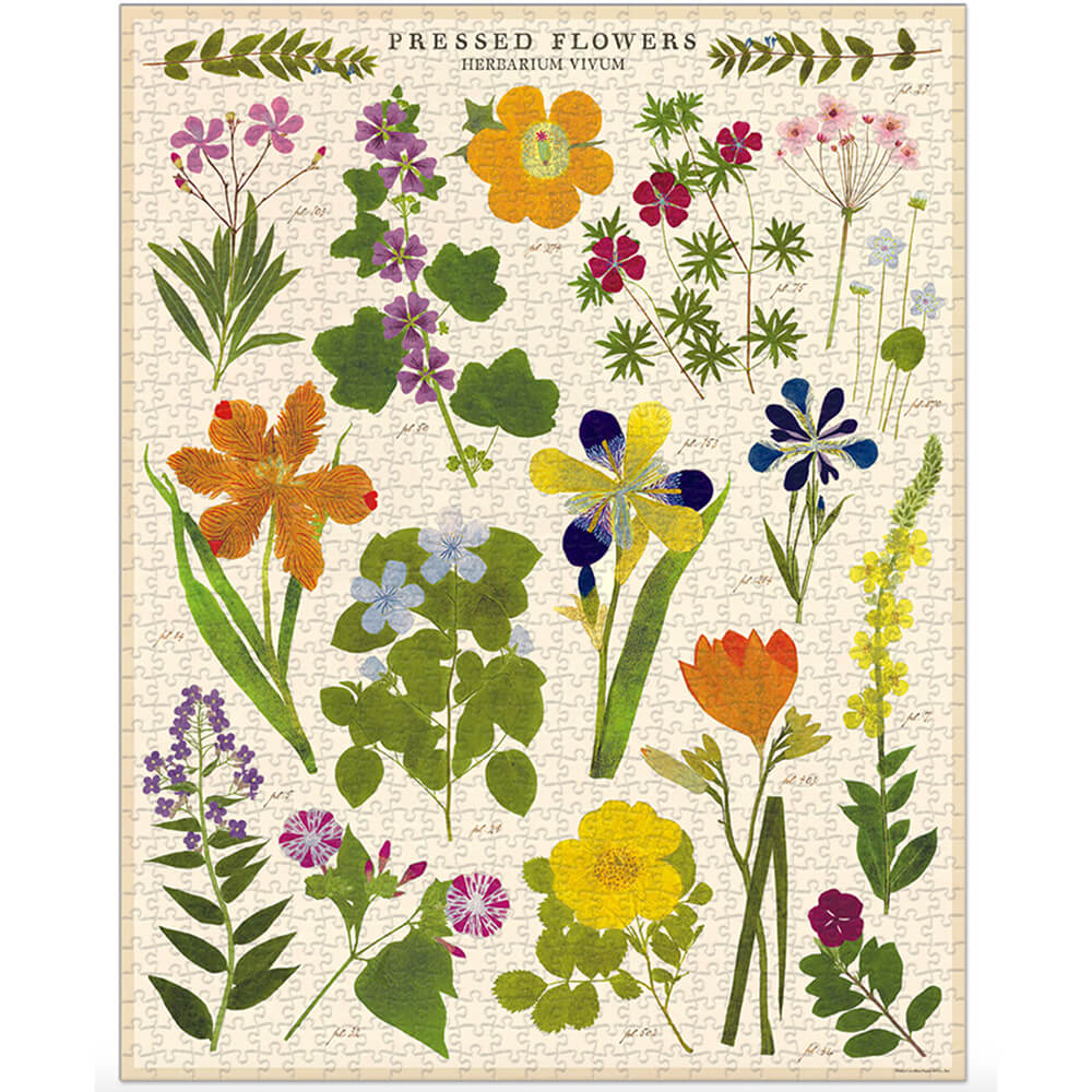 Puzzle featuring pressed flower images
