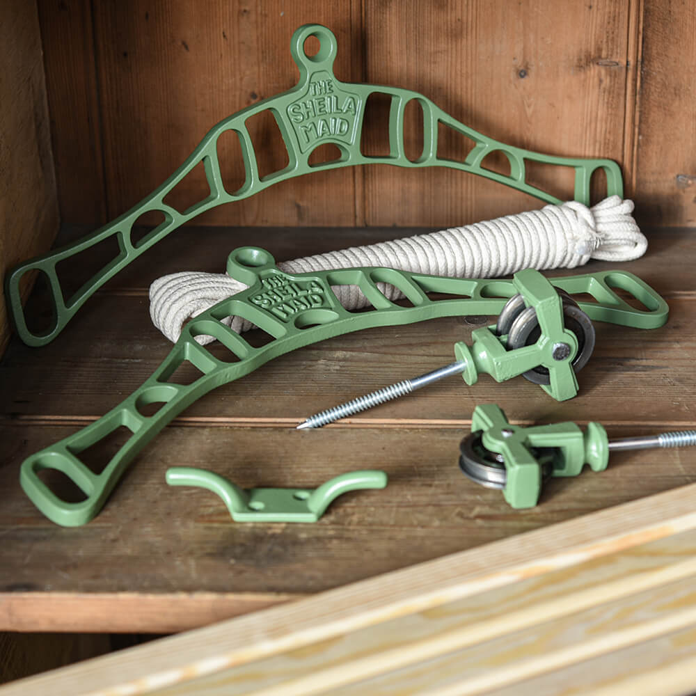 Sheila Maid Traditional Clothes Airer - 4 Rail - Sage