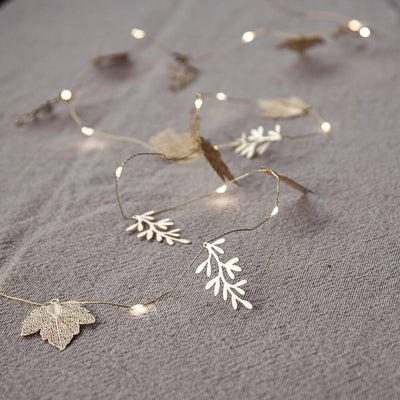 Shimmer Leaf Design Battery Operated Light Chain