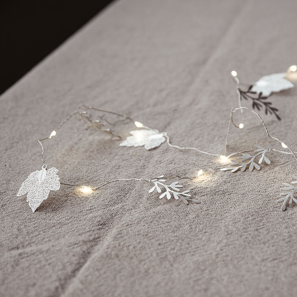 Shimmer Leaf Design Battery Operated Light Chain
