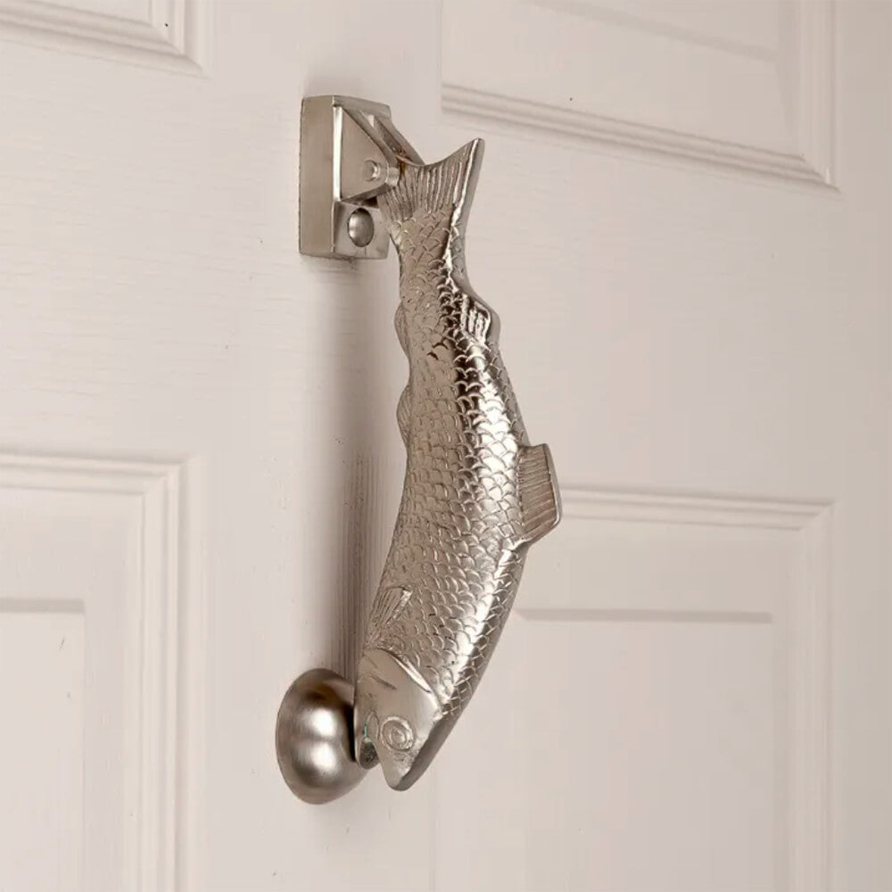 Satin Silver Salmon Door Knocker