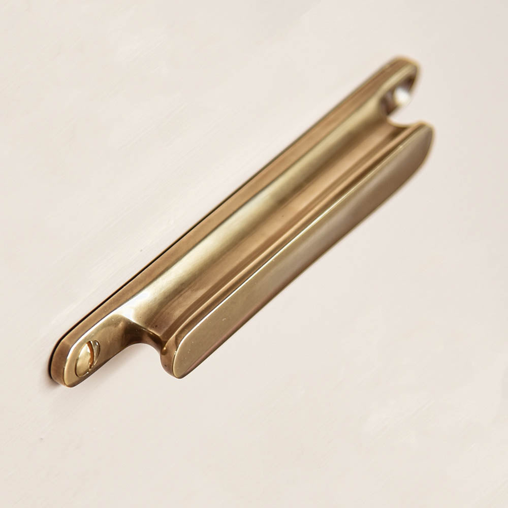 Soft Antiqued Brass Slimline Handle l Crafted In The UK