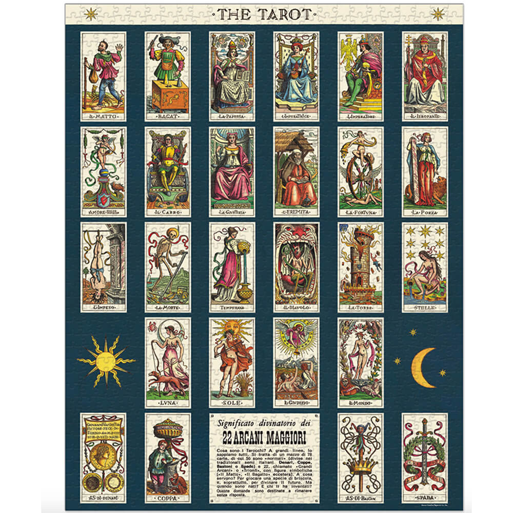 puzzle featuring images of vintage tarot related scenes