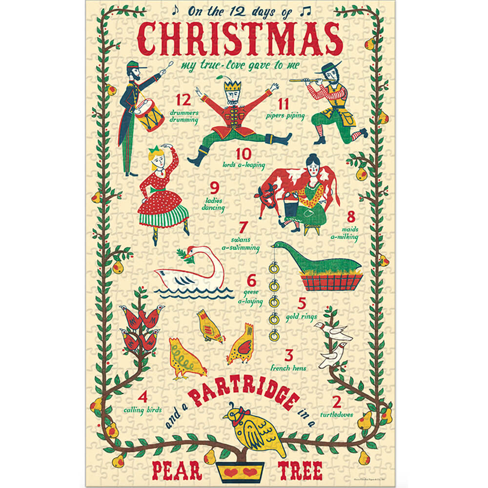 Twelve Days Of Christmas Jigsaw - 500 Piece Puzzle