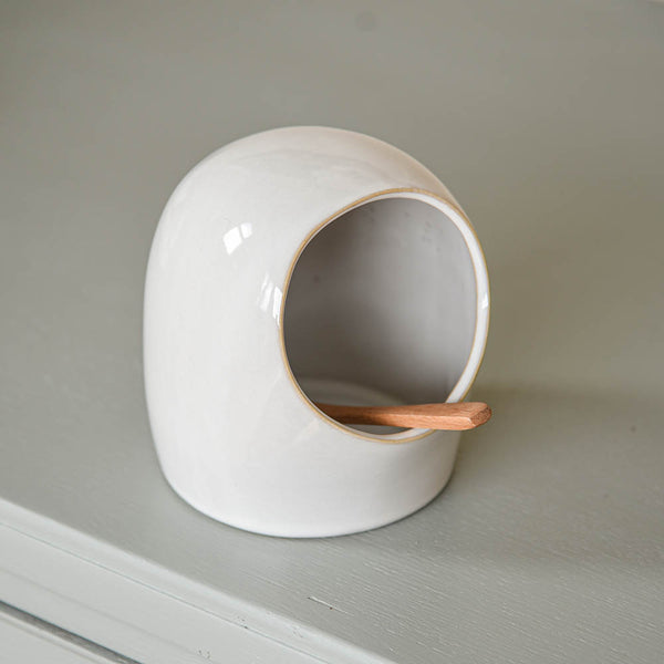 White Stoneware Salt Cellar