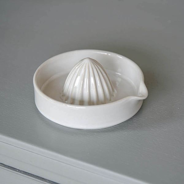 White Stoneware Lemon Squeezer
