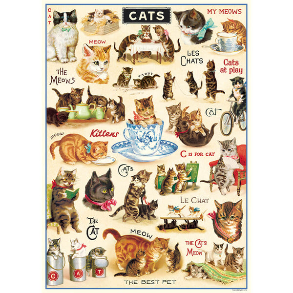 【CAT】　vintage poster Cavallini Poster - Vintage Poster - Vintage Cat Poster