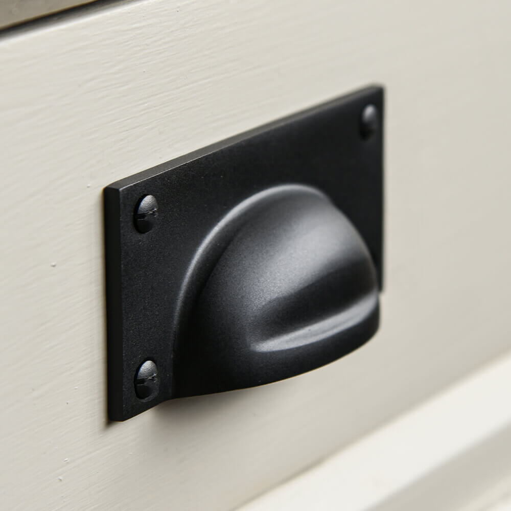 black drawer handle with 4 screws