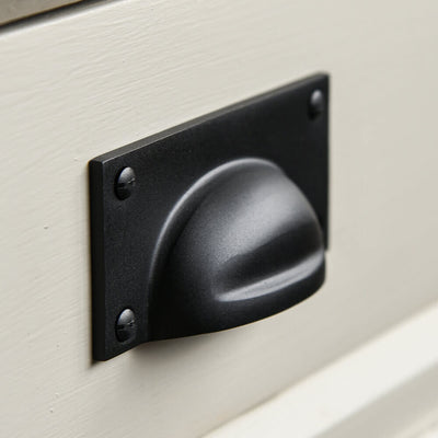 black drawer handle with 4 screws