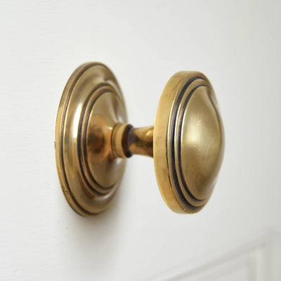 Polished Antique Brass Round Art Deco Door Pull