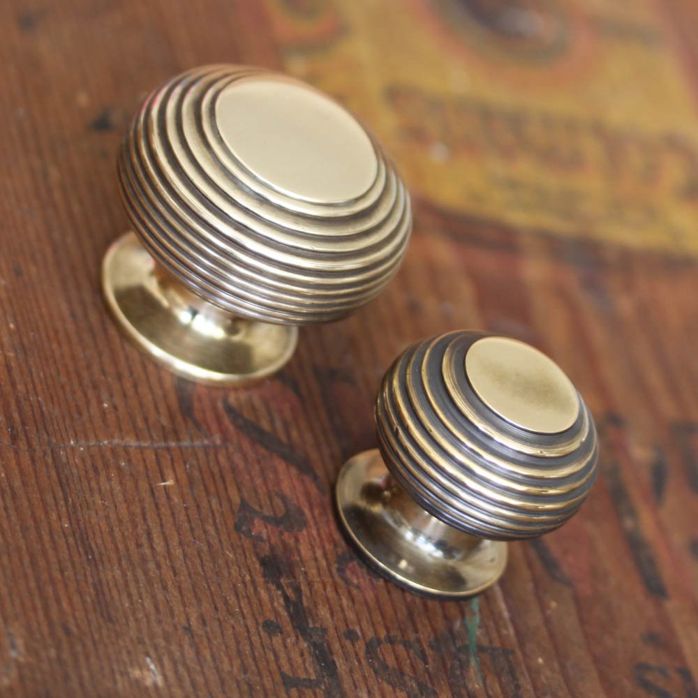 Aged Brass Beehive Cupboard Door knobs