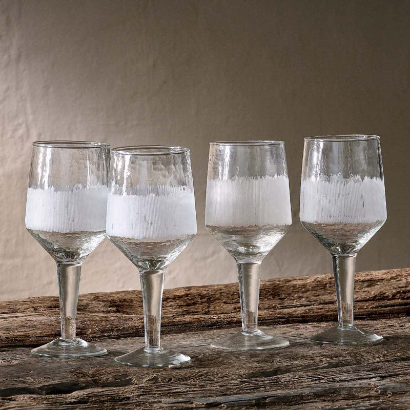 Anara Etched wine glass seen as a set of 4