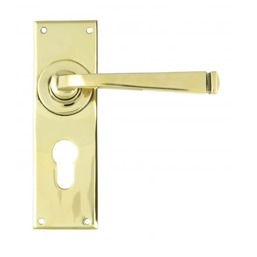 Avon Euro Lever Lock Handles in aged brass.jpg