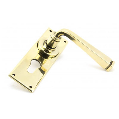 Avon Euro Lever Lock Handles in aged brass 2